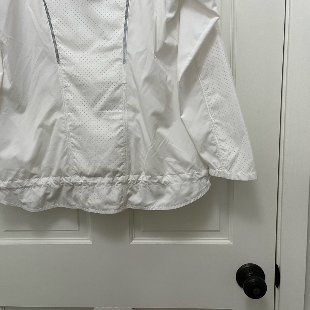 Athleta Packable White Perforated Windbreaker Rai… - image 4